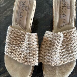 Vintage Sbicca Women's Cream Woven Espadrilles